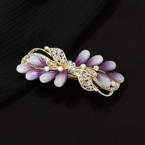 Rhinestone Embellished Barrette Hair Clip Barrette Gorgeous New Modern